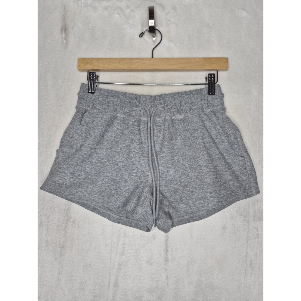 Beyond Yoga Womens Heather Grey Drawstring Lounge Shorts XS Pocket Athleisure